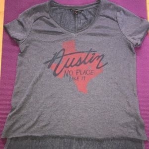 blue graphic tee
